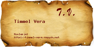 Timmel Vera névjegykártya